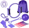 Set de Fitness de Yoga de Trece Piezas de Correa de Látex Seda Aro para Cadera Anillo Elástico de Látex Pelota de Yoga Correa Elástica Círculo de Pilates