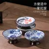 Prato de Frutas Cerâmico de Porcelana Azul e Branca Criativo para Cozinhar Chá em um Forno Estilo Retro Doméstico Chinês Prato de Bolo Prato de Pontos Prato de Frutas para Sobremesa com Nozes