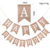 Bandera de arpillera con letras de FELIZ CUMPLEAÑOS transfronterizas, decoración para fiesta de CUMPLEAÑOS, venta al por mayor
