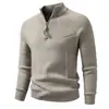 2026 Novo Suéter de Malha Masculino com Gola Alta e Zíper Parcial Outono/Inverno Transfronteiriço Tamanho Grande Moda Casual Camisa Base para Homens