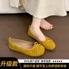 Sapatilhas Francesas Retrô de Solado Macio Prata Sapatos Femininos 2026 Outono Mocassins Vento Noturno Laço Sapatilhas Vermelhas Ballet
