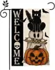 Celebração de Feriado Novo Tema Halloween Transfronteiriço Bandeira de Jardim de Linho Dupla Face Fantasma Abóbora Decoração com Estampa Divertida