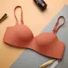 Nuevo sujetador inalámbrico color Algodón de Azúcar, estilo minimalista sin tirantes, textura suave, ligero y cómodo