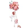 Tocado de flores Hanfu, horquilla de seda con flores, accesorios para el cabello con borlas y clip lateral, tocado de estilo antiguo para mujer, horquilla de flores, accesorios con clip de flores