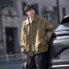 Chaqueta Casual para Hombre Tendencia Primavera Solapa 2025 Nueva Moda Marca Versátil Negro Morado