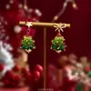 Serie de Pendientes de Clip Navideños ~ Otoño e Invierno Nuevos Pendientes de Árbol de Navidad Estrella Pendientes Sentido Avanzado Explosiones Pendientes de Moda