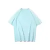 Camiseta de Verano Nueva de Color Sólido con Cuello Redondo y Manga Corta Marca de Moda Americana Moda Holgada y Versátil Top de Moda para el Trabajo