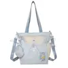 Mochila soft girl muito estilosa, mini bolsa mini ins, conjunto de mochila de duas peças para estudantes universitárias para passeios de primavera