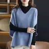 Chal de Hombro Caído 2026 Primavera y Otoño Nuevo Estilo Elegante Suéter Holgado Cuello en V Color Sólido Casual Sin Mangas Tejido