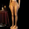 Meias Arrancão Sexy de Renda com Padrões Florais e Design Vazado para um Look Puro e Sedutor 20457