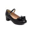 Nuevos Zapatos Individuales de Moda Lolita para Mujer con Cabeza Redonda y Lazo, Hebilla, Tacón Medio Grueso, Zapatos para Mujer 28-50 Zapatos de Comercio Exterior