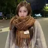 Bufanda Grande de Cuadros con Puntos Nueva para Mujer, Estilo Coreano Otoño/Invierno, Sencilla, Versátil, para Estudiantes, Parejas, Calentador de Cuello Cálido, de Moda