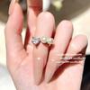Anillo Gema Gota de Agua Burbuja de Sirena Perla Mar Profundo Tahití Amor Circonita Anillo Apilado para Usar