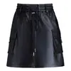 Falda de cuero de tiro alto para mujer, otoño e invierno, falda ajustada, moda 2026, elegante, simple, con bolsillos, adelgazante, falda lápiz, falda corta