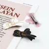 Jiarui Nuevo Estilo Pinza de Pato Dorada con Lazo Pinza de Pato Francesa Femenina Pinza de Pato Lateral Hoja de Acetato Pinza para Cabello Rebelde
