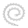 Joyería de Aleación 13mm Corazón Lleno de Diamantes Collar de Diamantes para Hombres y Mujeres Amazon Estilo Hip-Hop Fresco y Moderno Joyería de Cadena Venta al por Mayor