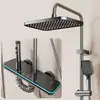 Set de Regadera Presurizada Caliente y Fría de Cuatro Funciones Color Gris Pistola de Aluminio Espacial Transfronterizo Venta al por Mayor de Fábrica de Origen para Baño y Hotel