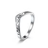 Anillo de acero de titanio con lazo celta hueco de Amazon, pulsera de anillo de cola para mujer con forma de corazón para propuesta de compromiso celta