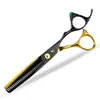 Tijeras de Peluquería Naispion de Gema Negra de 6.0 pulgadas Rectas Adelgazadoras Salón de Belleza