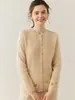 Suéter Nuevo de Cachemir Puro para Mujer Otoño e Invierno Grueso Cuello Redondo Cardigan Delgado Chaqueta Cálida Flores Bordadas a Mano Tejido Suave y Ceroso