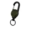 Clip retráctil de cable de acero de alta elasticidad, mosquetón de escalada, llavero anti-pérdida, portatarjeta de identificación retráctil portátil