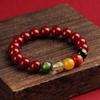 Pulseira da Fortuna Cinco Direções de Cinábrio para Mulheres, Pulseira Trançada com Fio Vermelho e Contas de Areia Dourada Roxa de Buda, Pulseira para Melhor Amiga, Baixo Teor de Cinábrio