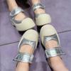 Estrela com sapatos femininos franceses Mary Jane 2024 novos Zhao Lusi com plataforma retro feia e fofa mona sapatos grandes