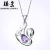 Collar de suministro de puesto de venta de gran venta colgante de Cisne de Cristal moda coreana para niñas cadena corta para clavícula accesorios
