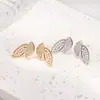 Pendientes de Perla con Hoja Plata de Ley 925 con Aguja Moda Lujo Accesible Pendientes de Circonita Micropavimentada Pendientes Versátiles de Gama Alta Hojas