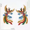 Patches Bordados de Dragão e Fênix Chineses para Fantasias de Performance Festiva, Roupas de Treino e Patches Bordados Florais Termocolantes