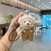 Macacão Suéter com Capuz de Desenho Animado Novo Moda Boneca Urso de Pelúcia Chaveiro de Carro Cabide de Bolsa de Boneca Criativo