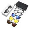 Gafas de Sol Polarizadas con Clip Magnético, Clip para Gafas Retro para Miopía, Doble Uso para Conducir, Polarizadas Anti-UV