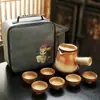 Tetera para Preparar Té para Uso Doméstico, Maceta Cerámica Moderna de Interior para Preparar Té, Tetera Individual para Té de Leche Tostado Yunnan, Tetera con Asa Lateral No Caliente