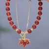 Pulseira Elegante de Luxo Leve Colorida Pedra Natural Chinesa Étnica Lótus Ruyi Estilo Nacional Pulseira Melhor Amigo Joia
