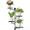 Suporte Rotativo para Plantas de Janela, Rack de Exposição de Plantas de Jardim de Metal de 4 Níveis Montado na Parede, Adequado para Várias Plantas, Específico para Varanda Rotativa