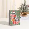 Bolsa de compras con estampado de dibujos animados navideños, bolsa de mano con patrón estampado, bolsa de regalo, bolsa de embalaje para coche al por mayor