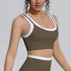 Novo Estilo Transfronteiriço Sensação Nua Falso Duas Peças Sutiã Esportivo Costurado Bloco de Cores Sutiã de Yoga Corrida Fitness Roupa de Yoga Feminina