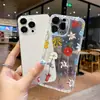 Nuevo producto de comercio exterior: funda de flor con línea artística adecuada para Apple 17pm, funda de teléfono artística, funda transparente de cobertura total para iPhone 16