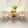 Mesa de chá e cadeiras para varanda, mesa e cadeiras simples para sala de jantar em casa, mesa redonda pequena de camada dupla, conjunto de mesa e cadeiras de lazer para loja de milk tea, mesa e cadeiras para reunião