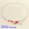Plata de Ley S925 Artesanía Fina Flor de Melocotón Flor Pequeña Separador Cabeza de Botón Cristal Joyería Tejido Pulsera Collar Accesorios DIY