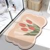 Alfombra de barro de diatomeas con dibujos de flores lindas transfronterizas para baño, cocina, alfombra de suelo antideslizante, absorbente y de secado rápido