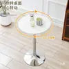 Mesa de Negociación Comercial, Mesa de Patas Altas, Mesa de Bar, Mesa de Café Pequeña de Lujo Ligero para Uso Doméstico, Mesa de Comedor, Mesa Pequeña Giratoria y Ajustable en Altura