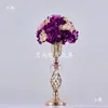 Novos Adereços de Casamento Ferro Dourado Arte Suporte de Flores Vaso de Flores Decoração de Cena de Casamento Arranjo de Mesa Suprimentos de Casamento Decoração