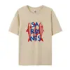 Camiseta de Algodão Transfronteiriça com Estampa de Letras de Sardinha em Desenho Animado para Mulheres, Camiseta de Algodão com Estampa de Padrão, Casual e Estilosa