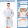 Jaleco branco, de manga longa, para estudantes, médicos, equipe médica masculina, enfermeiros, jaleco branco de inverno