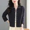 Casaco Feminino Curto, Top Único e Bonito que Reduz a Idade 2025 Novo Tamanho Grande para Pessoas Plus Size Cardigan Suéter com Lapela Fashion