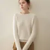 Nuevo Estilo Otoño e Invierno Suéter Grueso de Cinco Agujas y Tres Hilos, Suéter de Cachemira para Mujer, Cuello Redondo, Corte Holgado, Prenda Base Tejida de Cachemira