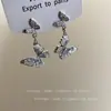 Pendientes Mariposa de Cianita Degradada Sentido Avanzado para Mujer Primavera y Verano 2025 Nuevos Pendientes Calientes Accesorios para Orejas de Lujo Discreto