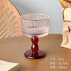 Copo de sorvete de vidro com relevo medieval vintage copo de sobremesa alto tigela de sorvete tigela de café da manhã de iogurte atmosfera de nicho