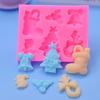 Meias de Natal árvore de Natal forma de floco de neve molde de silicone assando bolo DIY molde